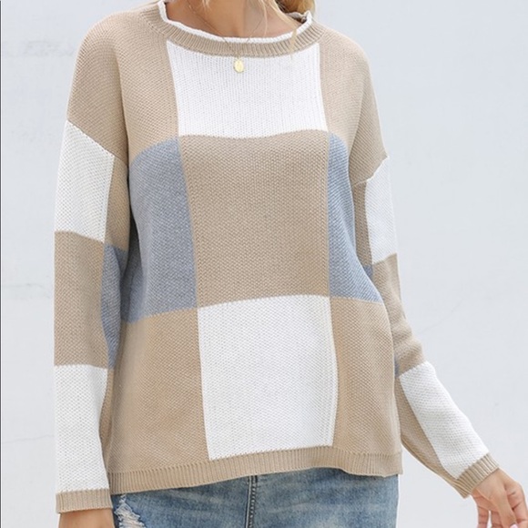 NWT Square print knit sweater - Picture 4 of 6